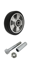 Samostatné gumené kolesá pre vysoké zaťaženie a montážnou zostavou