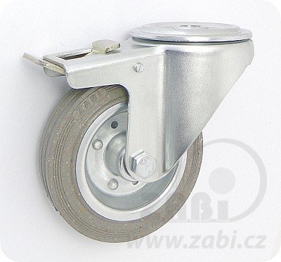 Gumové koleso 125 mm otočná vidlica s otvorom