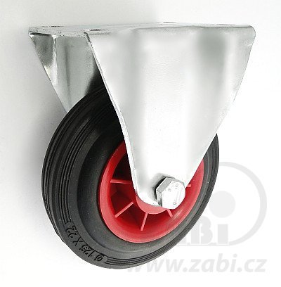 Gumové koleso 125 mm pevná vidlica s doskou
