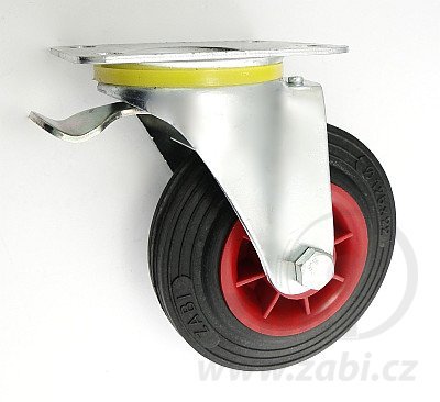 Gumové koleso 125 mm otočná vidlica s doskou