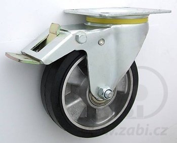 Gumové koleso 160 mm otočná vidlica s doskou