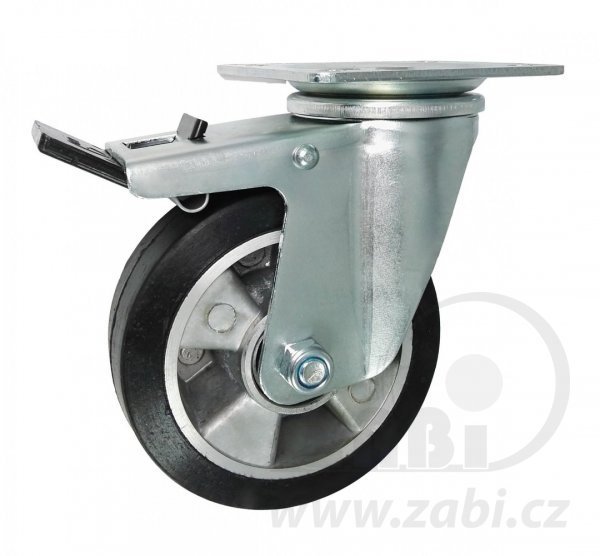 Gumové koleso 125 mm otočná vidlica s doskou