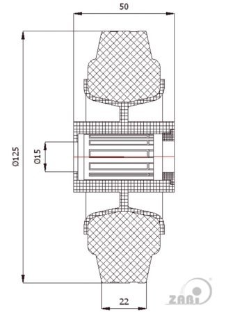 Gumové koleso 125 mm samostatné