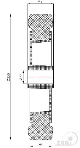 Gumové koleso 250 mm samostatné