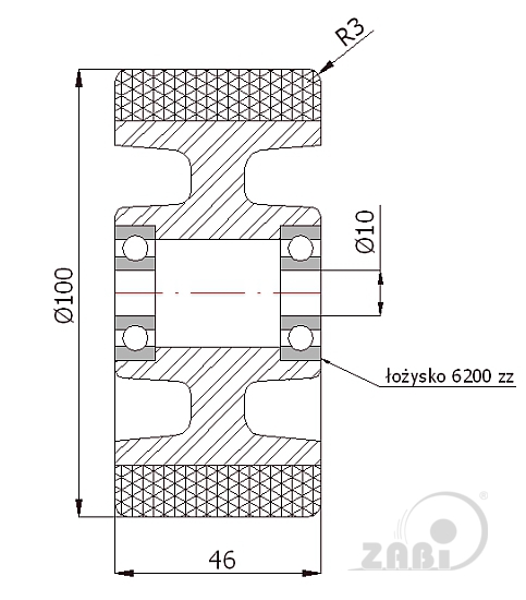 Polyuretánové koleso 100 mm samostatné