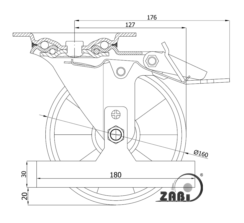 Bezpečnostní krytí koleček 160mm