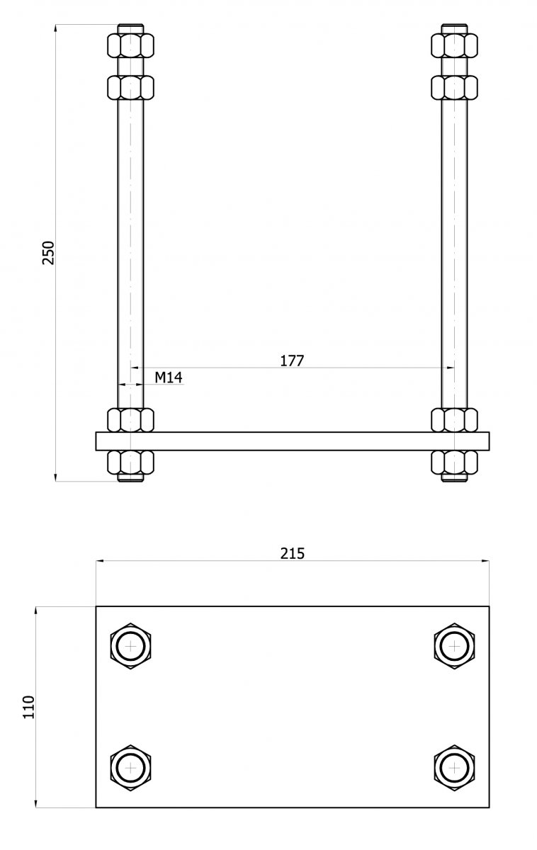 Kotevná pätka pre vozík 80 mm