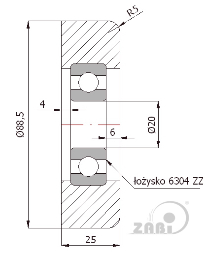 Rolna kovová s ložiskom