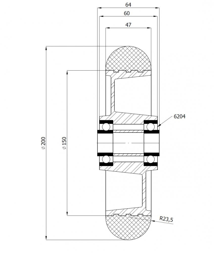 Polyuretánové koleso pre ľahkú manipuláciu  ZABI 200 mm