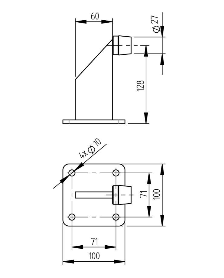 Koncový doraz krídlové brány H/10B-60X130