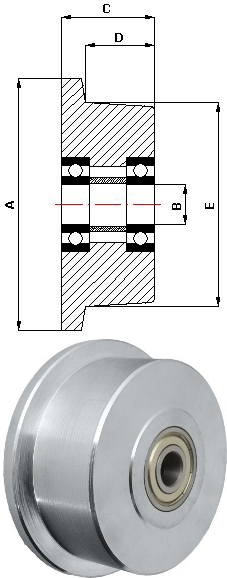 Koleso s nákolkom 100 mm a ložiskom