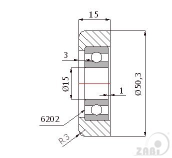 Oceľová rolňa 50.3 mm
