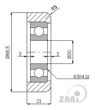 Oceľová rolňa 68.5 mm