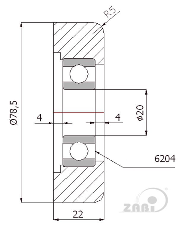Oceľová rolňa 78.5 mm