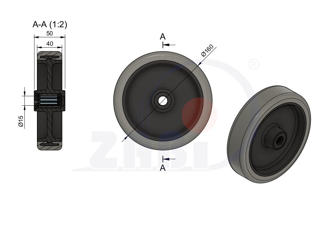 Polypropylénové kolo 160 mm
