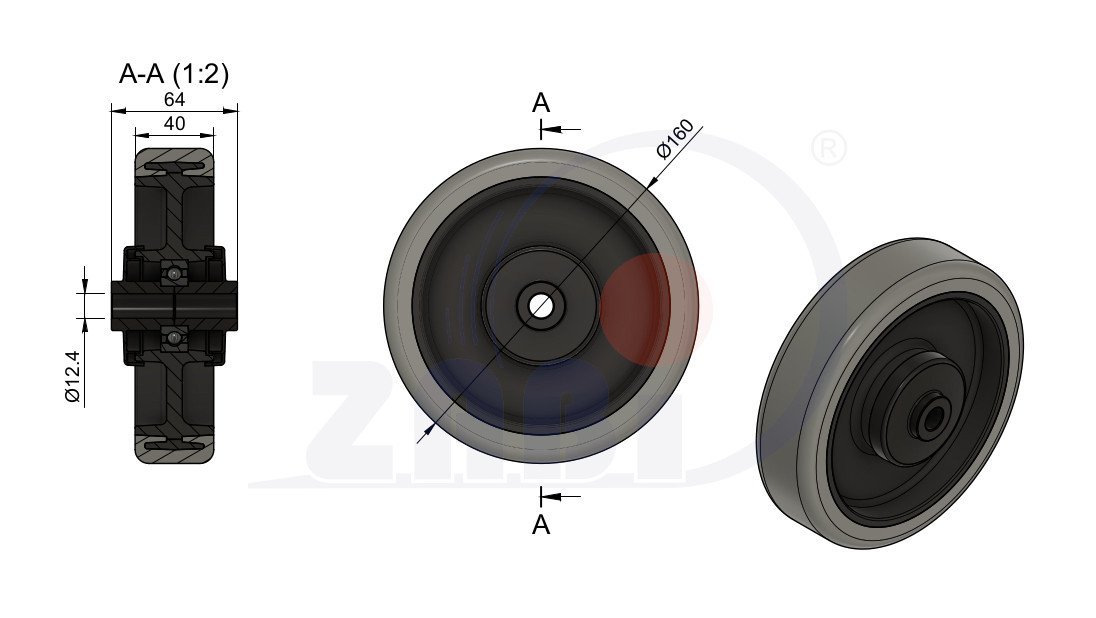 Polypropylénové kolo 160 mm