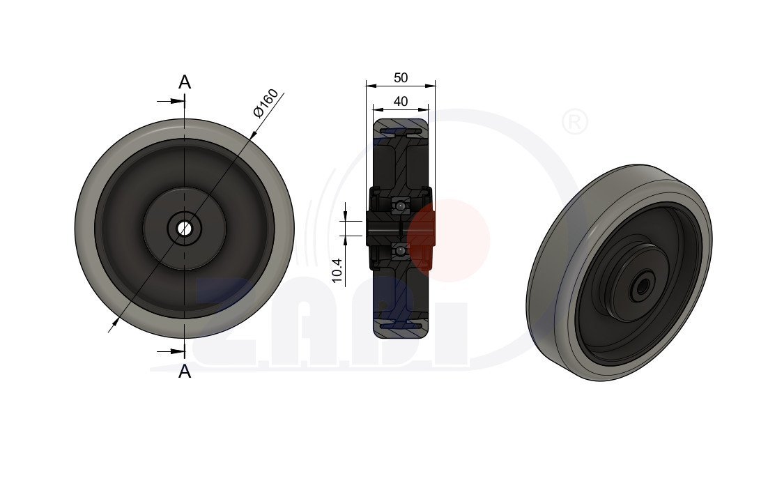 Polypropylénové kolo 160 mm