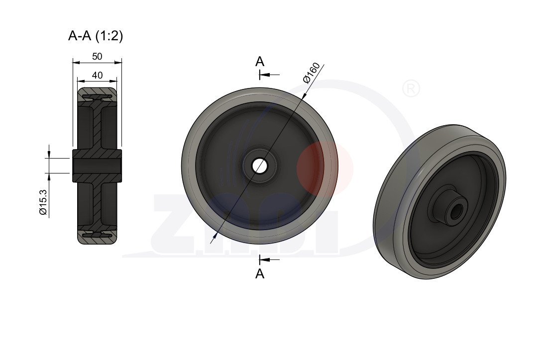 Polypropylénové kolo 160 mm