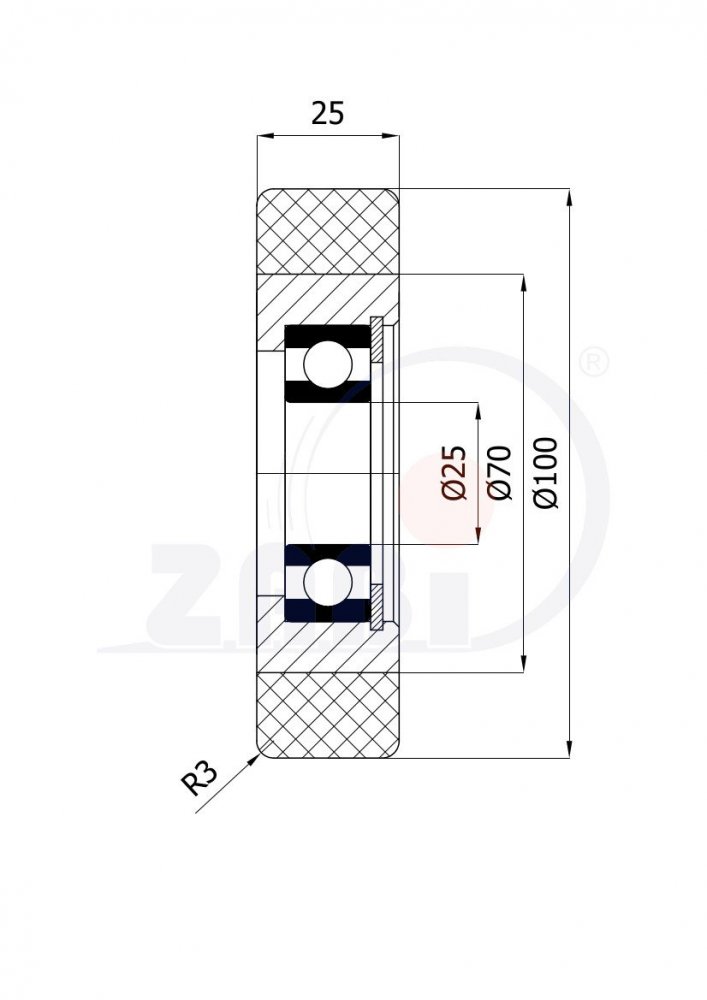 Polyuretanová rolňa 100 mm 93 ShA
