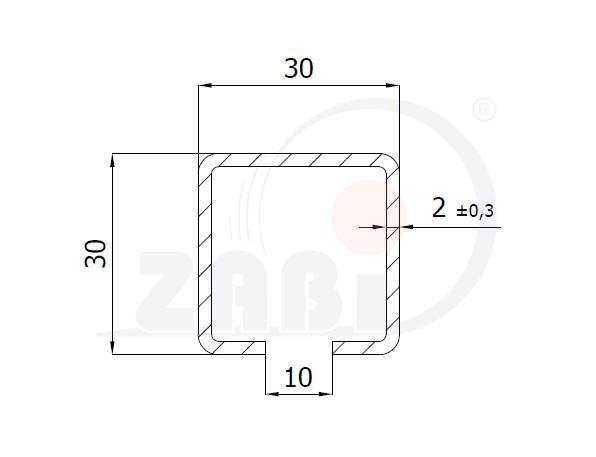 C-profil pozink 30x30x2 dĺžka 3m