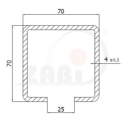 C-profil pozink 70x70x4 dĺžka 2m