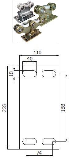 Nosný vozík pre ťažkú posuvnú bránu 90 mm