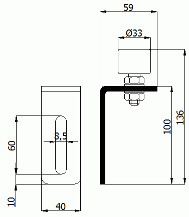 Horná vodiaca rolna 33 mm pre posuvnú bránu ZABI