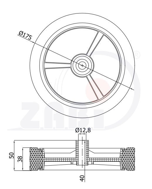 Univerzálne koleso pre kosačky ZABI 175 mm