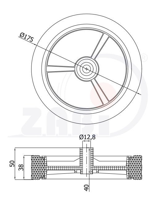 Univerzálne kolo pre záhradnú sekačku 175 mm ZABI