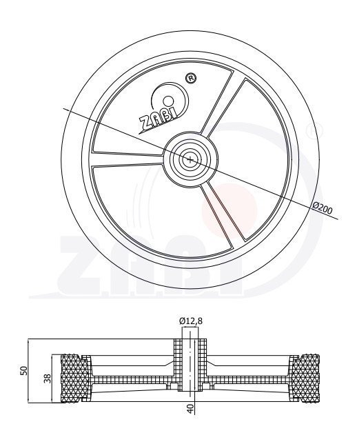 Univerzálne koleso pre kosačky ZABI 200 mm