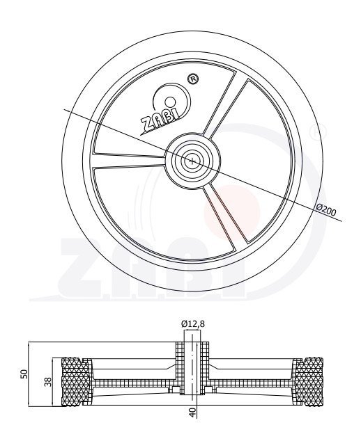 Univerzálne koleso pre záhradnú kosačku 200 mm ZABI