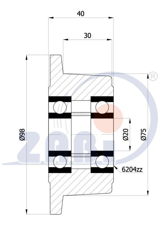 Koleso s nákolkom 100 mm a ložiskom