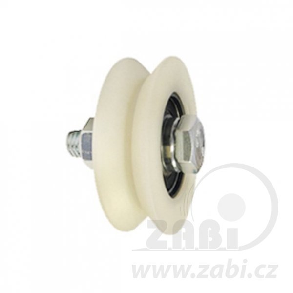 Plastová kladka profilovaná s ložiskom a skrutkou 56 mm