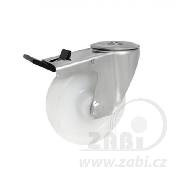 Plastové koleso 125 mm nerezová otočná vidlica ZABI