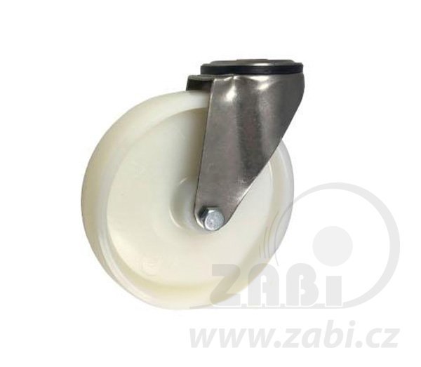 Polyamidové koleso 200 mm nerezová otočná vidlica s otvorom ZABI