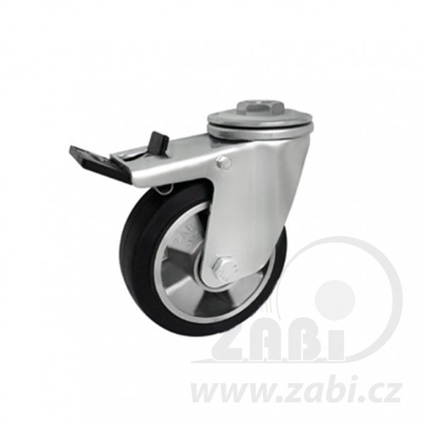 Gumené koleso 125 mm otočná vidlica s otvorom ZABI