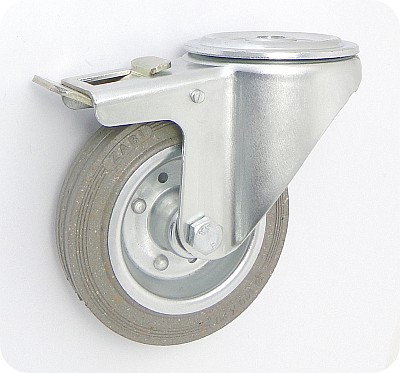Gumové koleso 125 mm otočná vidlica s otvorom