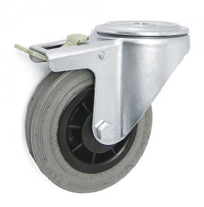 Gumové koleso 100 mm otočná vidlica s otvorom