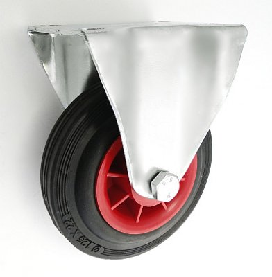 Gumové koleso 125 mm pevná vidlica s doskou