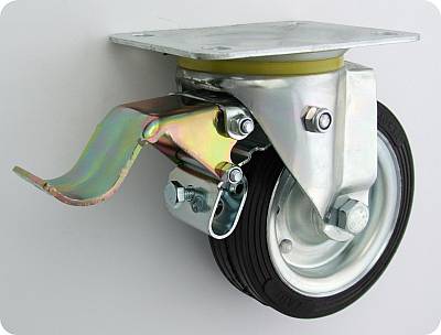 Gumové koleso 140 mm otočná vidlica s doskou