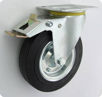 Gumové koleso 200 mm otočná vidlica s doskou