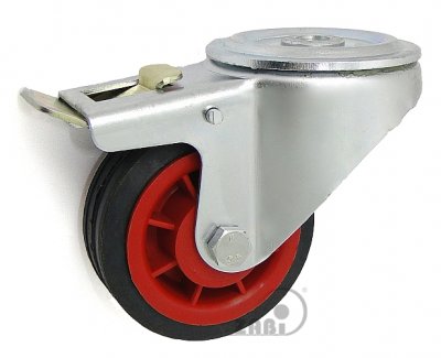 Gumové koleso 80 mm otočná vidlica s otvorom